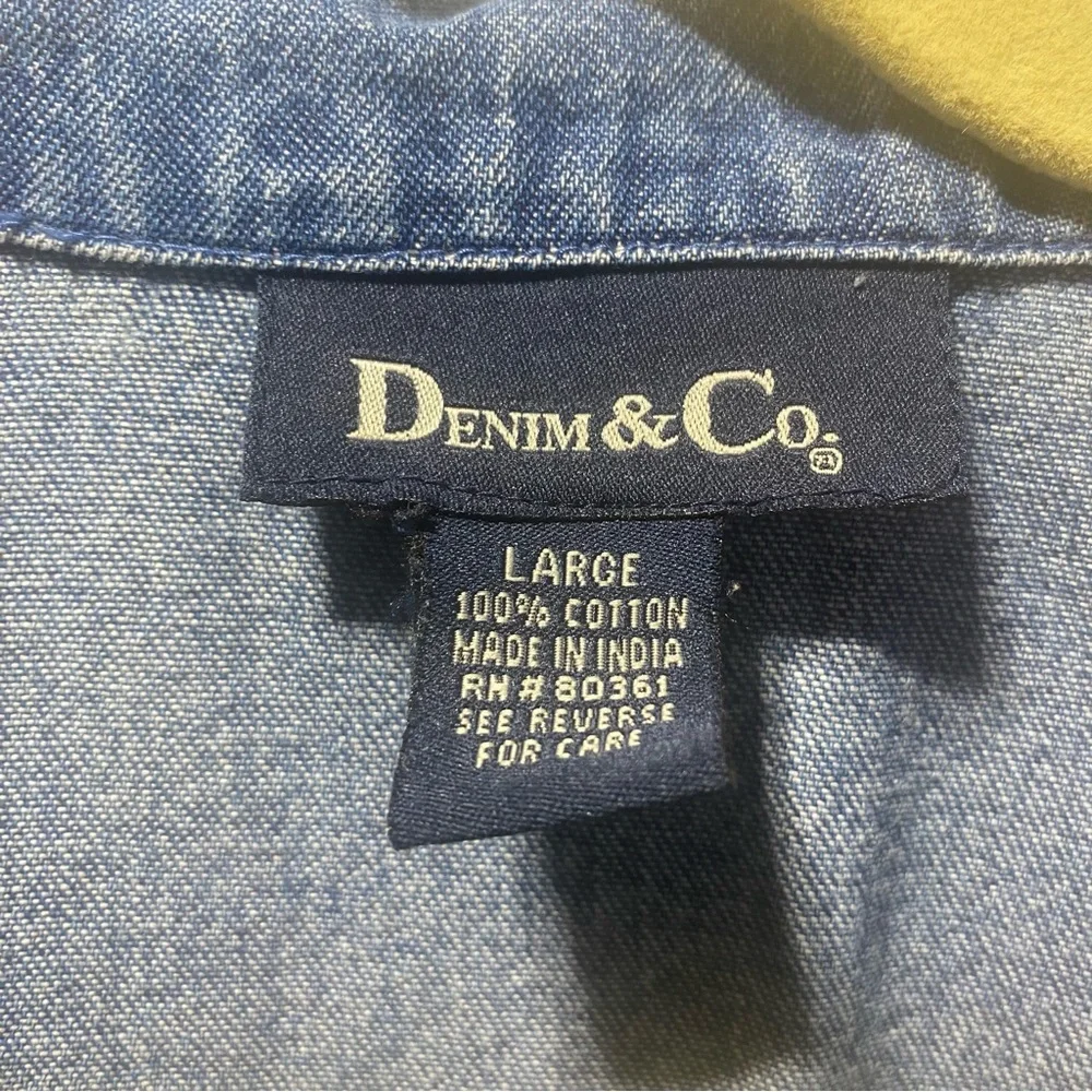 Denim & Co. Denim Shirt -Size L - Picture 3 of 6
